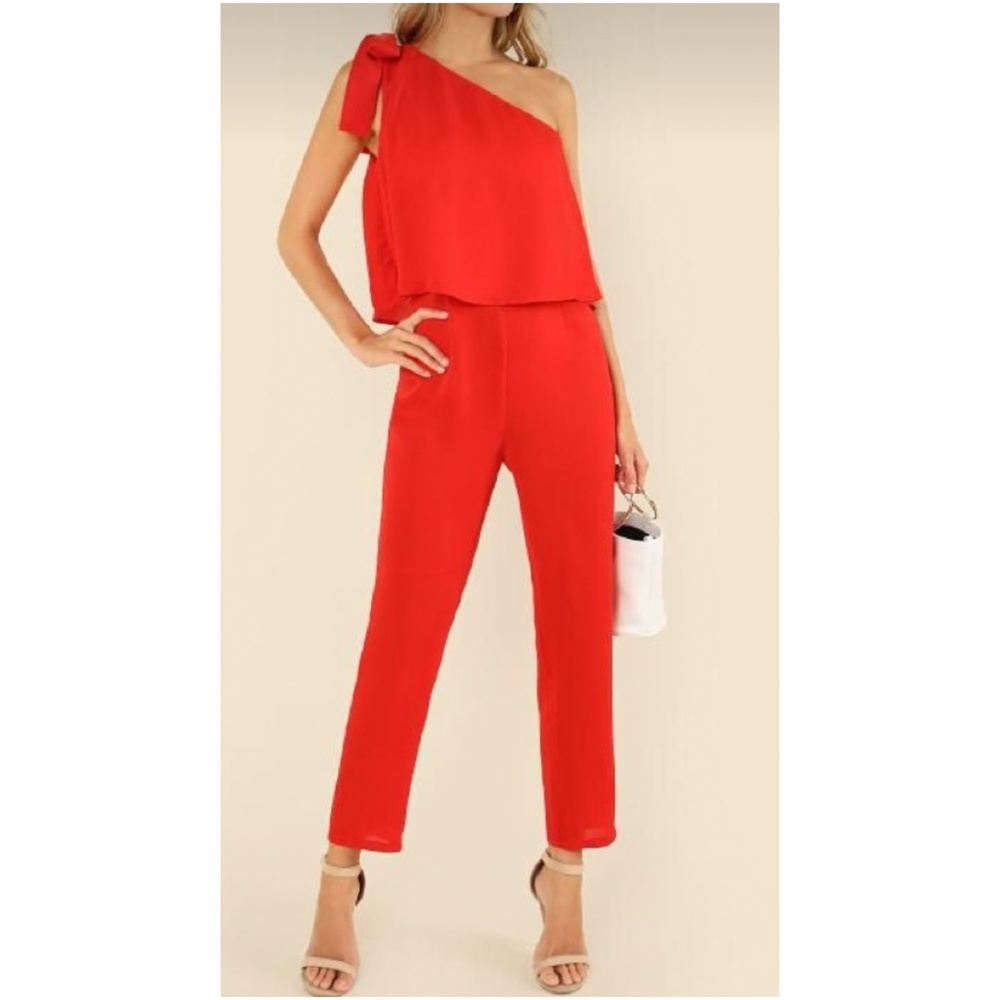 One Shoulder Ruffle Embellished Jumpsuit - Picture 5 of 5